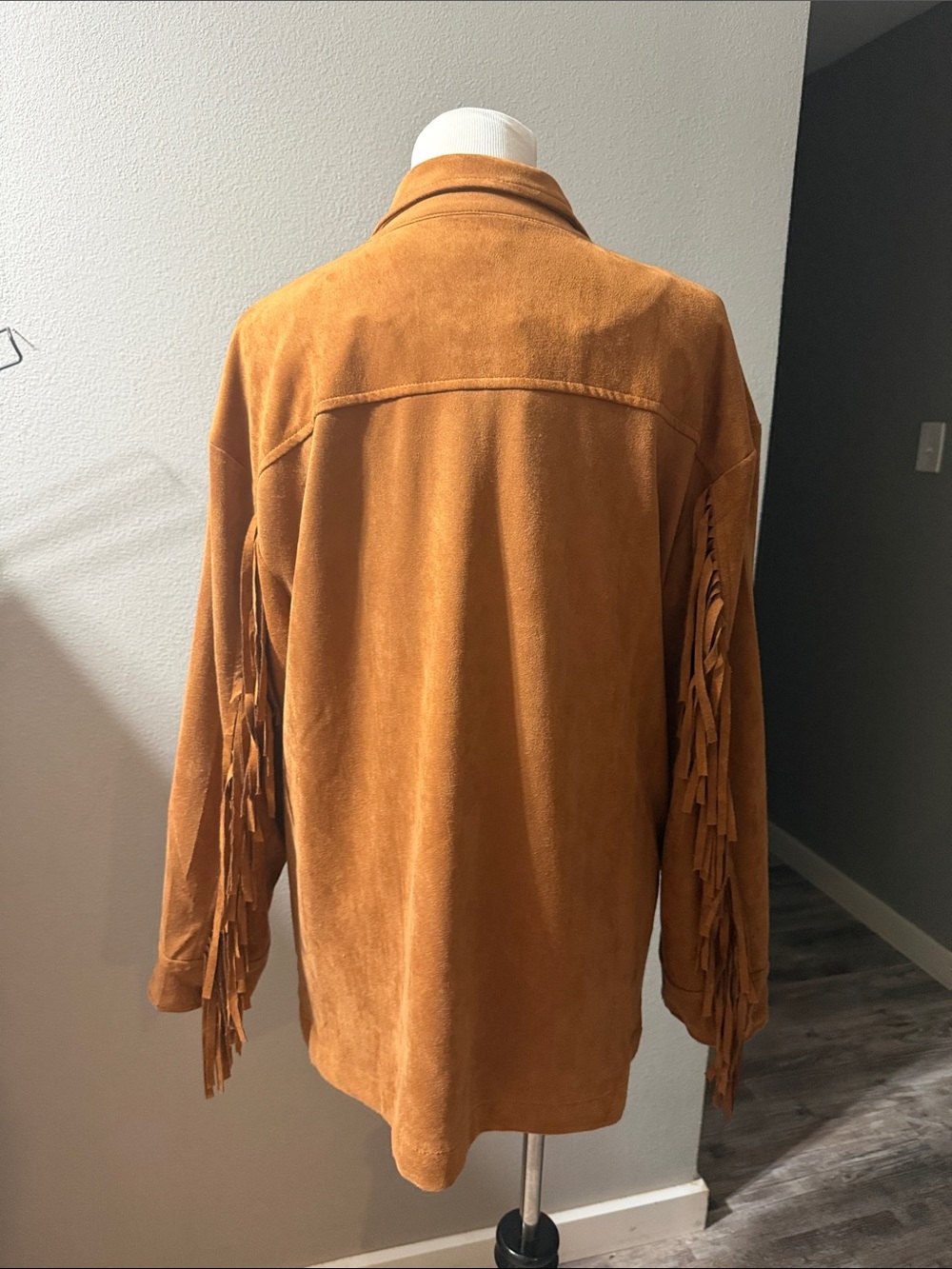 Reba Suede Fringe Jacket - Tan - Picture 3 of 8